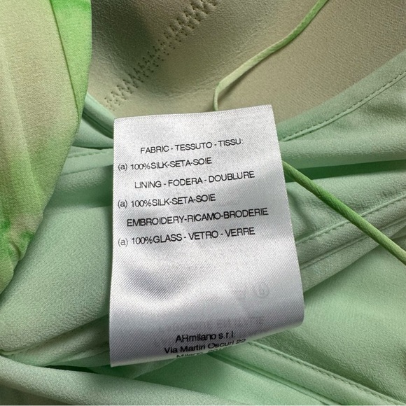 NWT Allessandra Rich Asymmetric Embellished Tie-Dyed Silk Georgette Gown - Picture 9 of 10